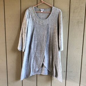 Gray Asymmetrical Boxy Tunic Dress 100%cotton